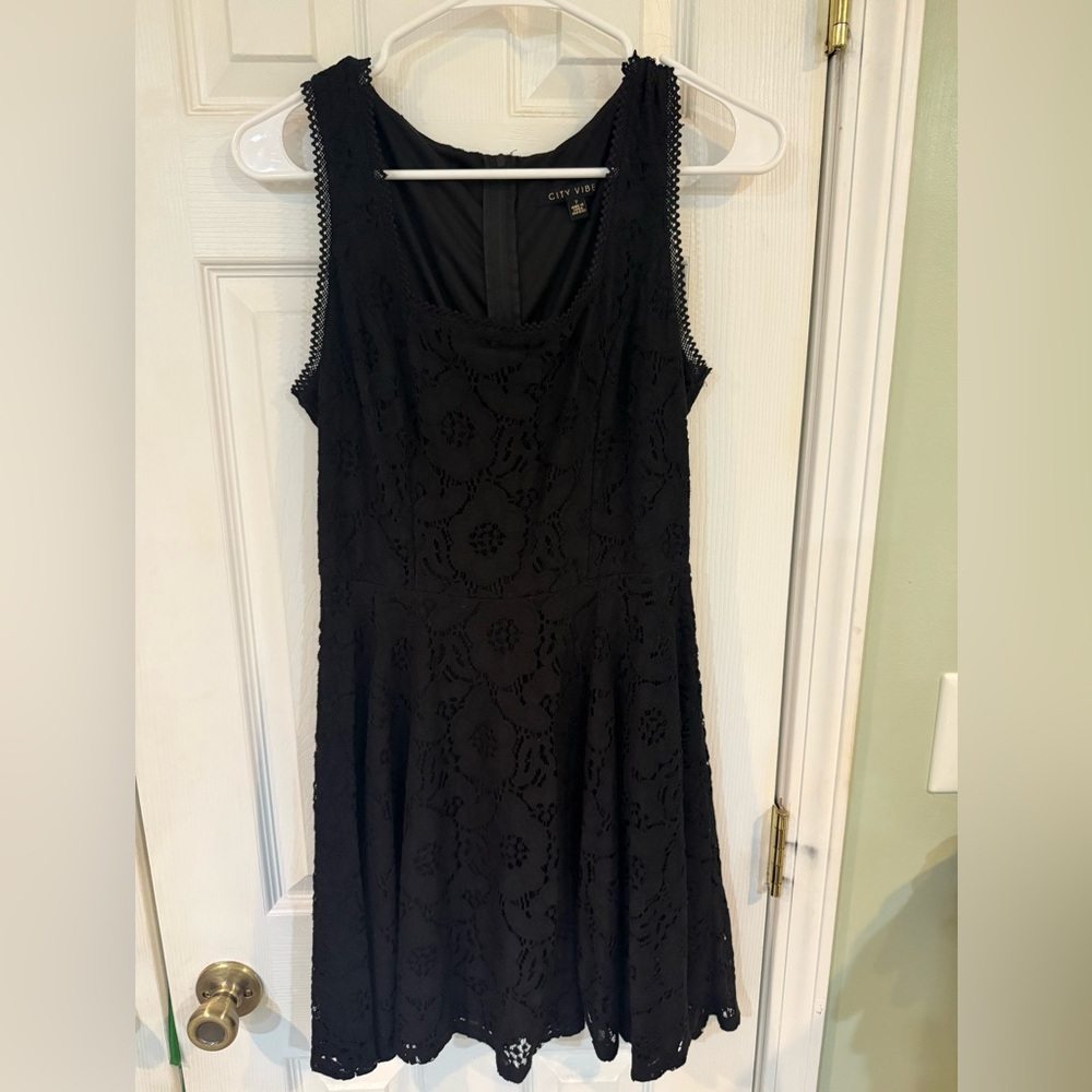 City Triangles Black Sleeveless Cowl Neck Mini Dress